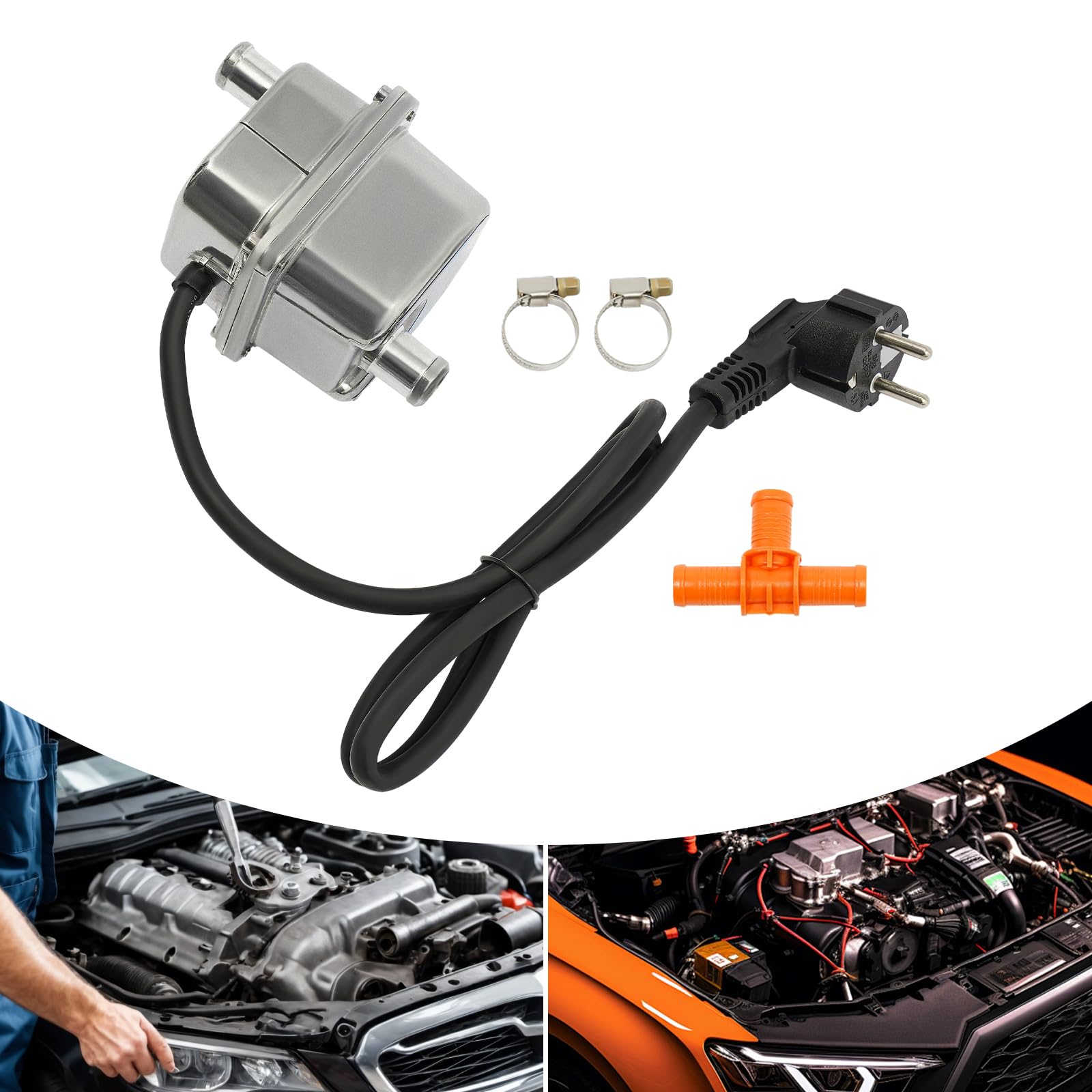 Auto-Standheizung, Auto-Vorwärmer mit Überhitzungsschutz, Motorvorwärmer, Kühlwasserheizung, 50-60°C regelbar, für PKW, LKW, Wohnmobil, Boot, Diesel & Benzinmotor