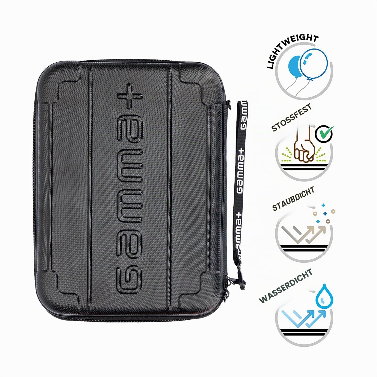 Gamma+ Reiseetui für Haarschneider, Clipper, Trimmer und Rasierer | Organizer für Barber-Zubehör | Wasserdicht | Stoßfest | Leicht | Kompakte Größe | Hartschale | Schwarz