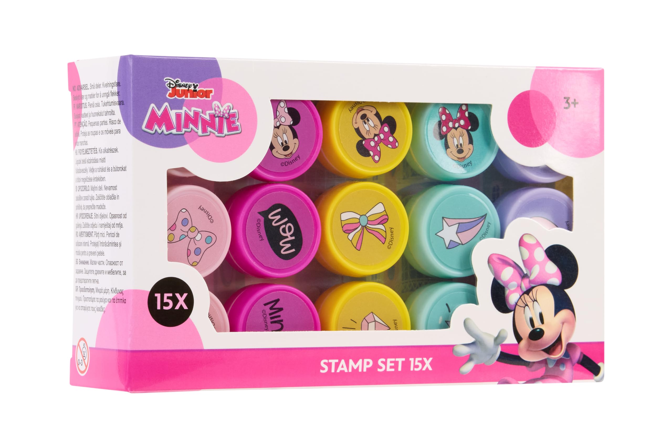 Disney Juego de sellos de Minnie Mouse, 15 piezas, juego de manualidades para niños con 15 sellos, set de sellos a partir de 3 años, producto con licencia junior