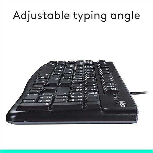 Miniatura 6 de K120 teclado ergonómico de escritorio con cable USB negro, Negro