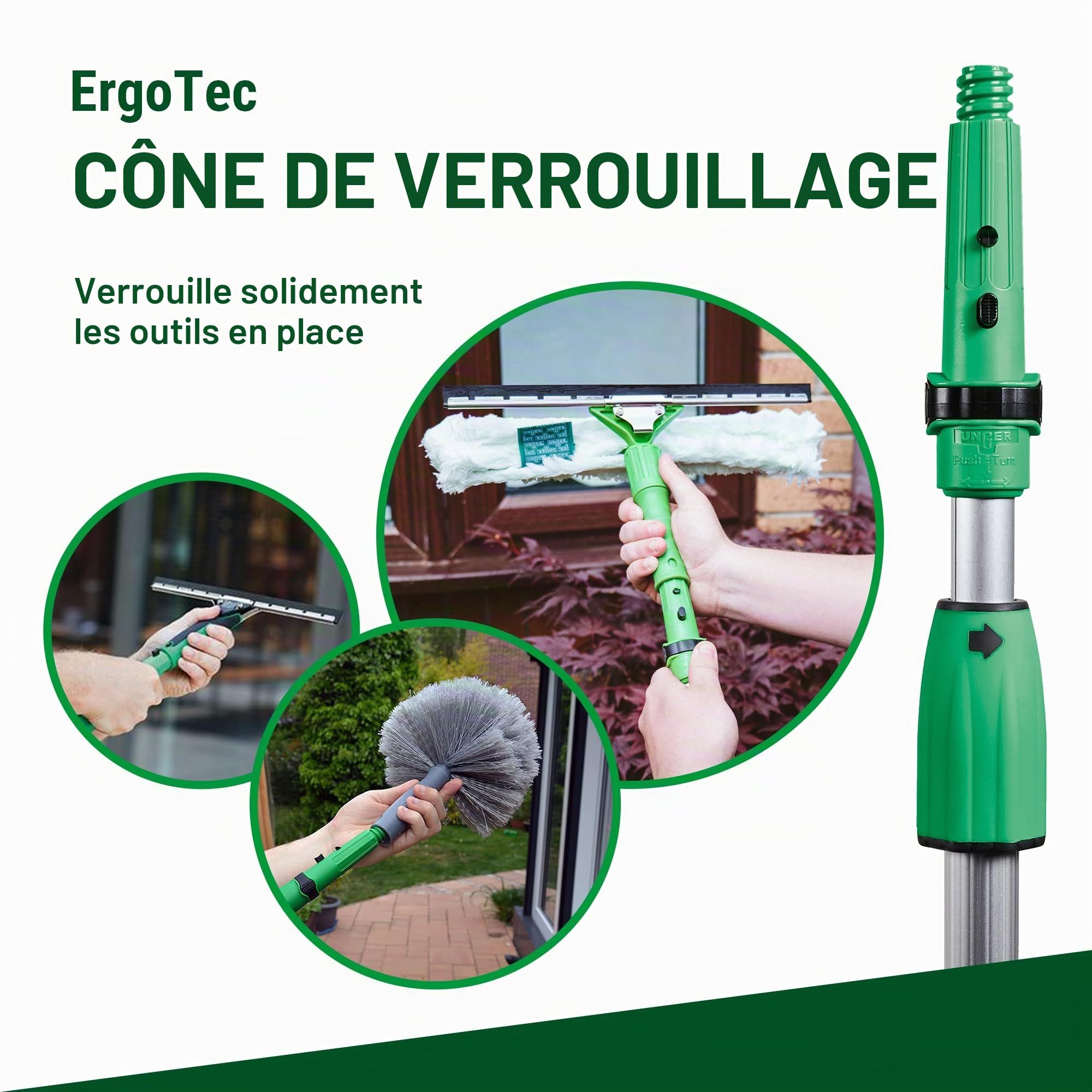 Unger Optiloc Barre télescopique en 2 Parties - 1,25 m