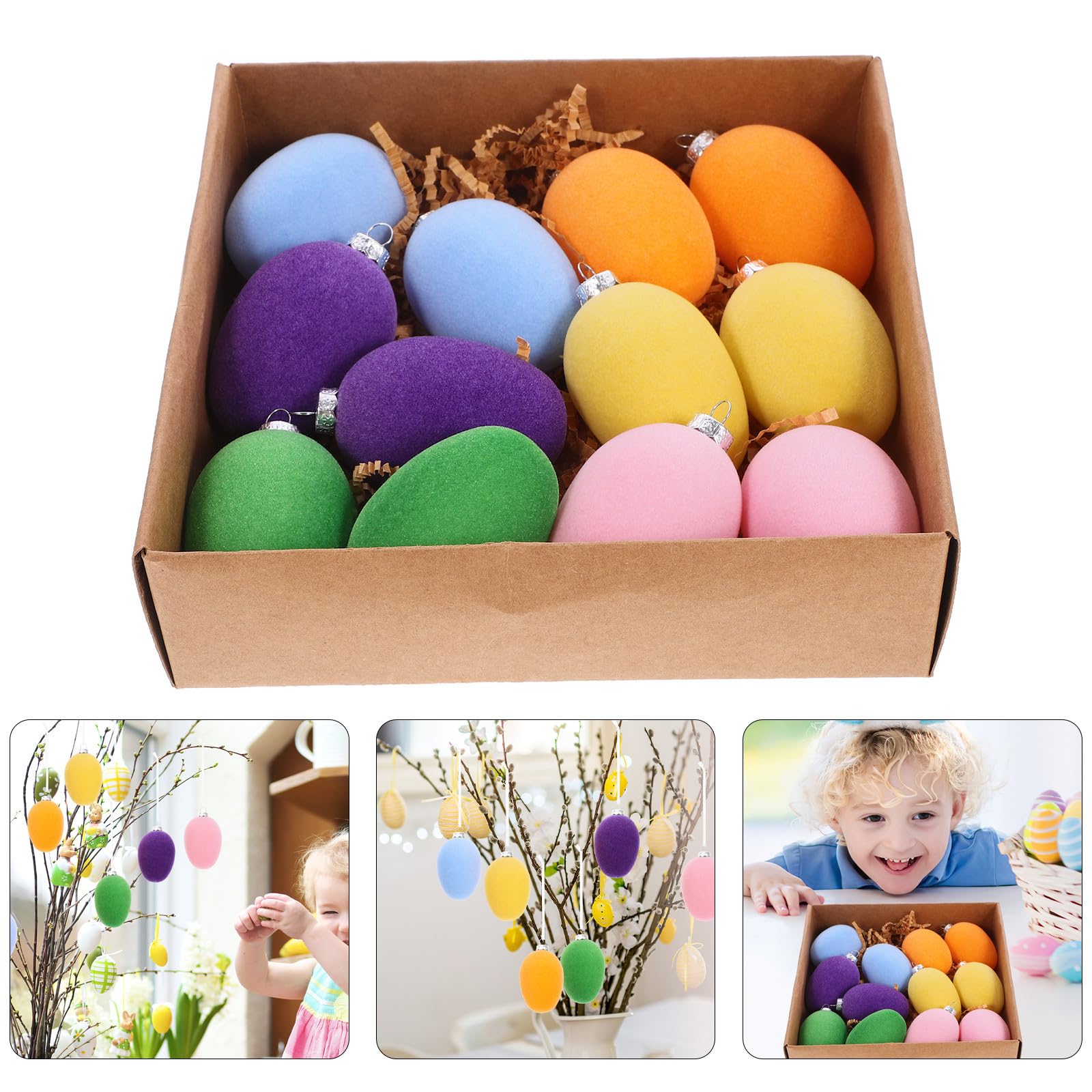 Toyvian 60 Stück Ostereier zum Aufhängen als Osterbaumdekoration mit