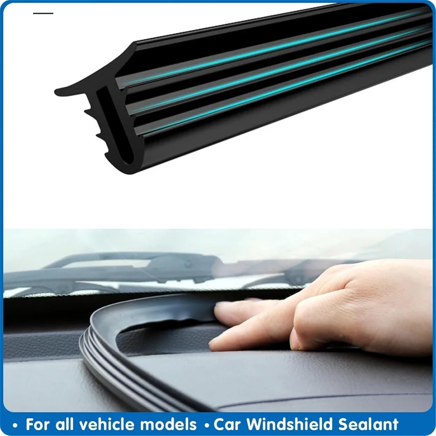 160cm Universal Sealing Windshield Sealing Board soundproof Automobile Rubber Strip Instrument Panel Seal Strip