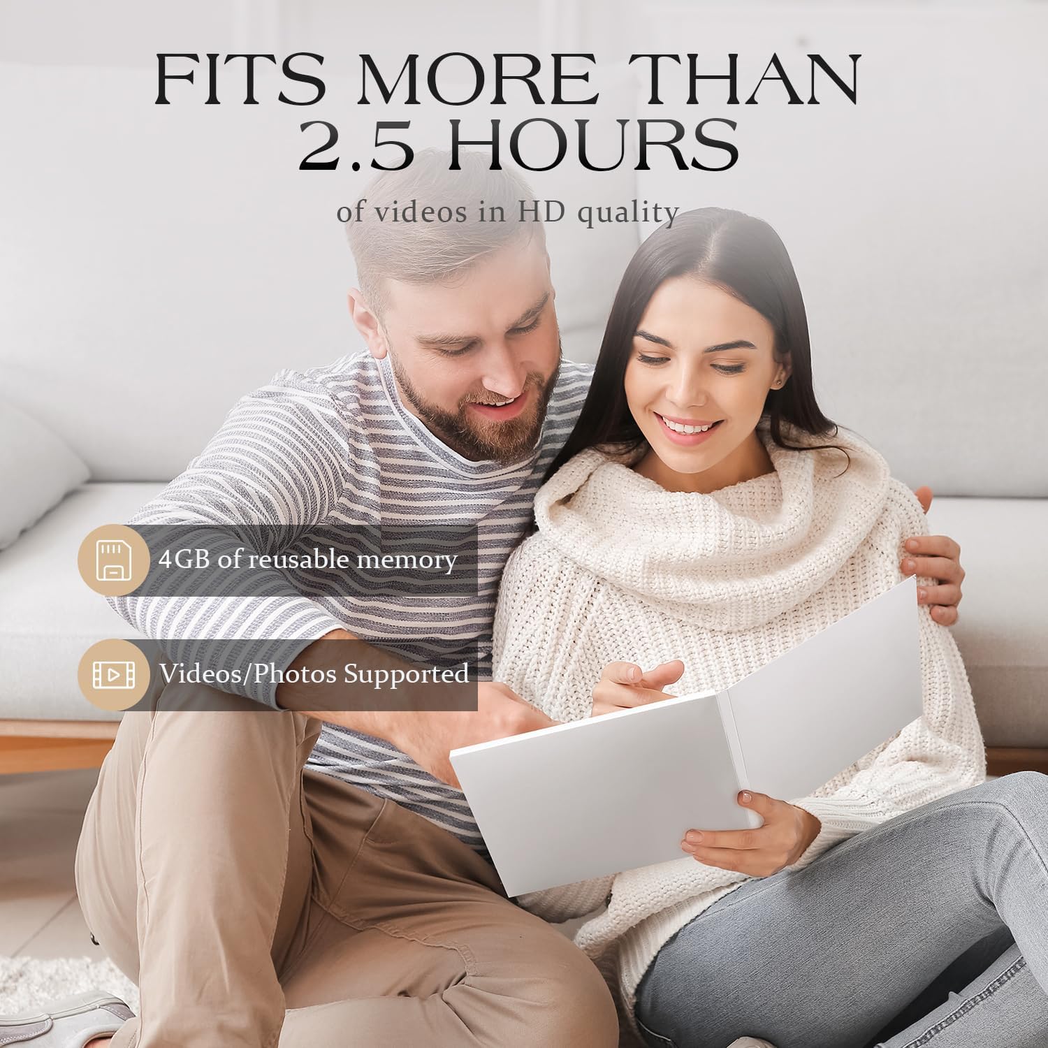 Jeasun Premium 7-Inch IPS HD Video Greeting Card - 4GB Memory, Rechargeable Battery & Speaker, Custom HD Digital Motion Book for Anniversaries, Weddings, Birthdays, Retirements & Business Gifts - Image 2