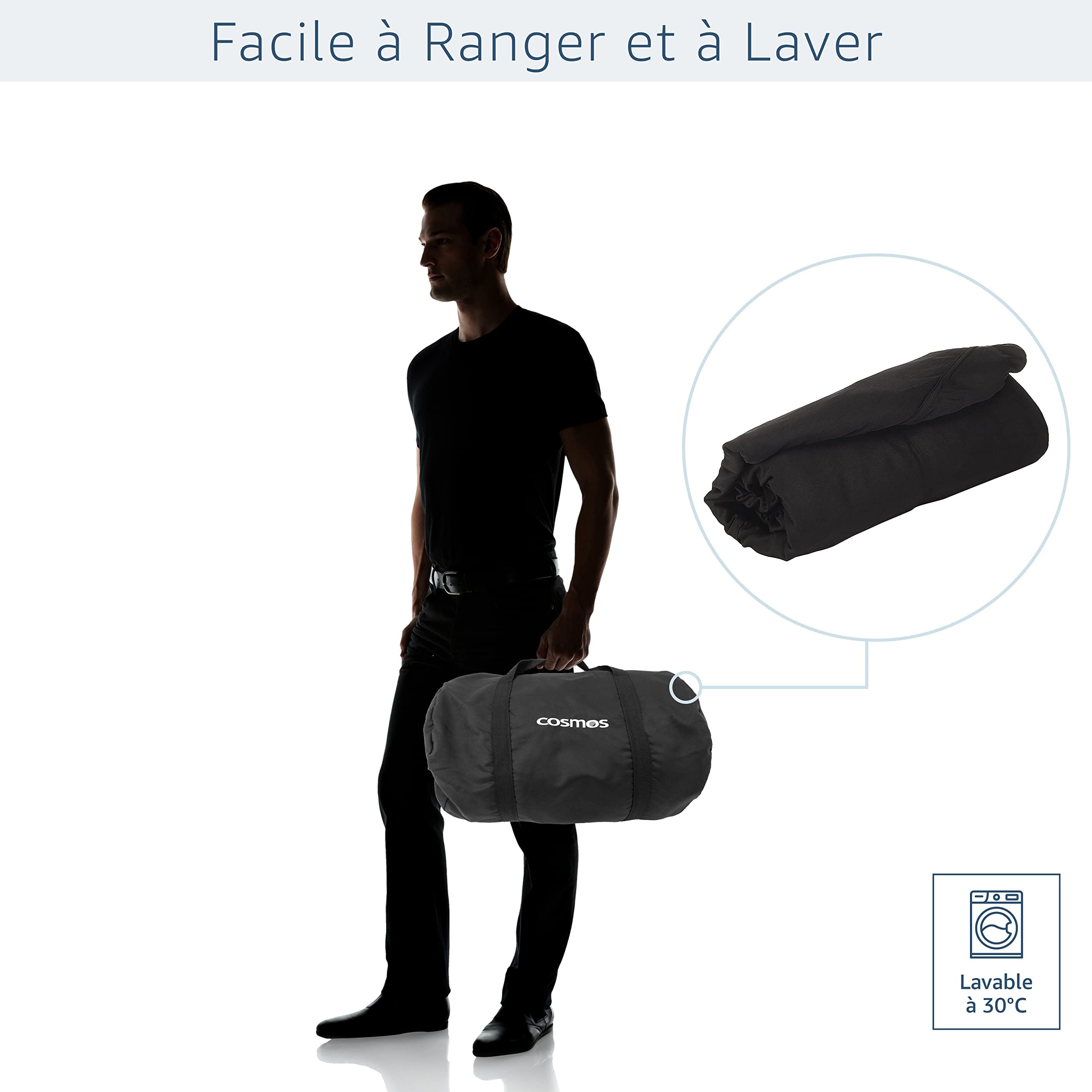 Cosmos - Housse de Voiture d'intérieur compatible avec les principales Moyennes Berlines, Tissu Élastique, Respirant et Anti-Poussière, Doublure Douce, Ajustement Serré, Black