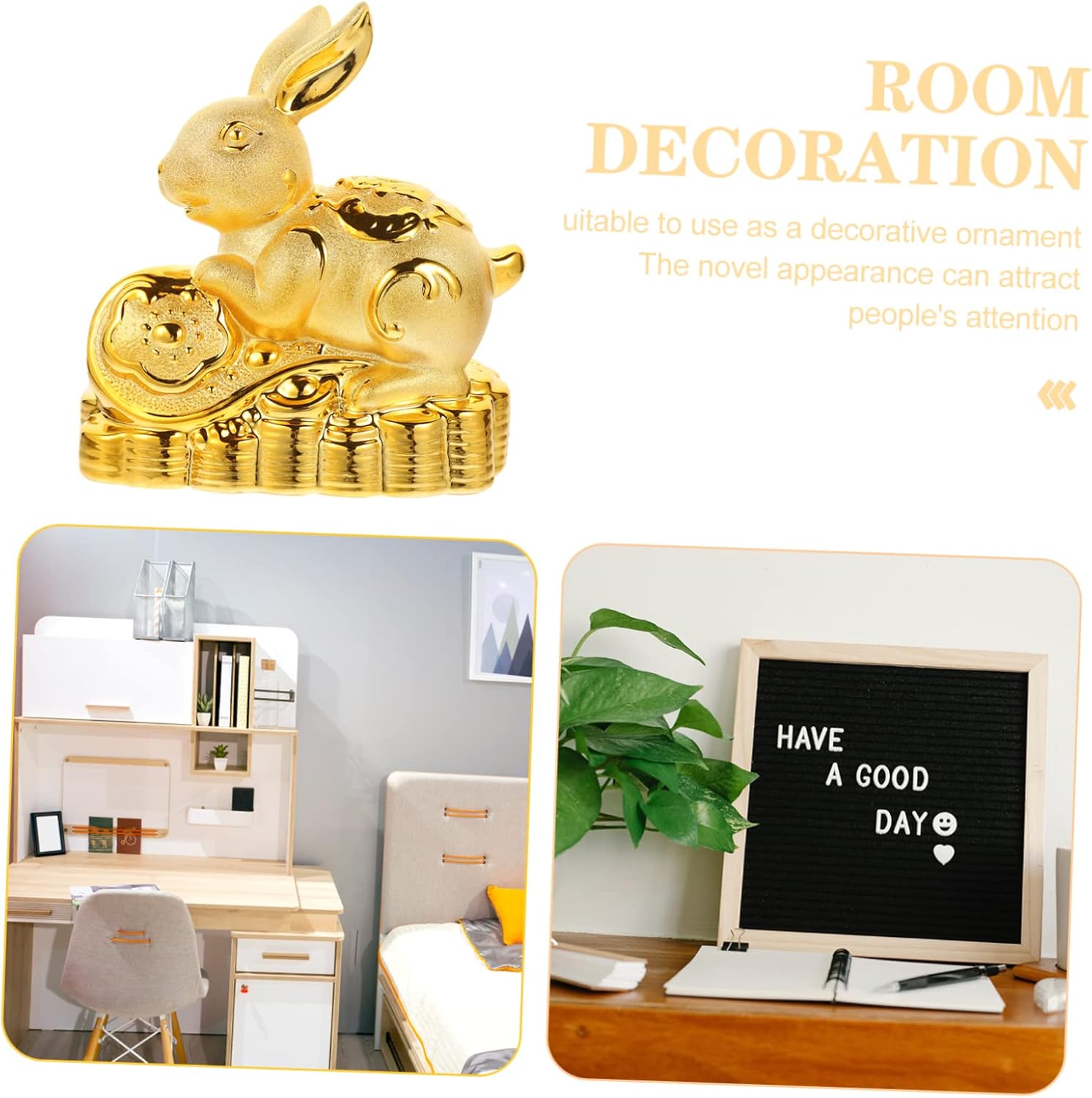 Totority Cartoon Rabbit Piggy Bank Boys and Girls Coin Bank Bunny Coin Saving Jar Money Saving Jar Bunny Decor for Room