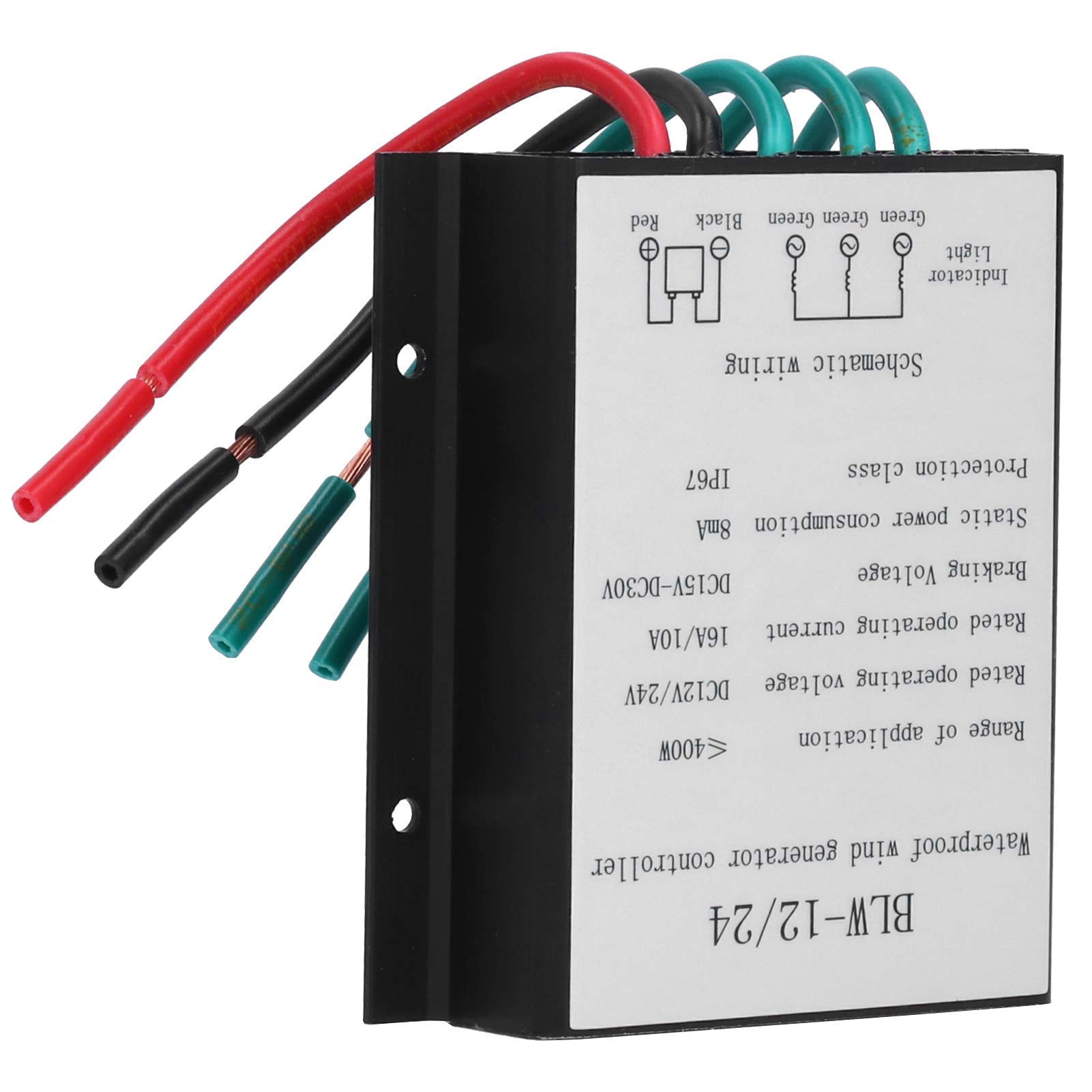 Aerogenerador Controlador DC12-24V 400W Regulador Carga Batería Impermeable IP67 con Protección