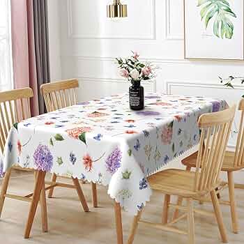 Amazon.com: TTQYFNM 54x70inches Spring Floral Tablecloth