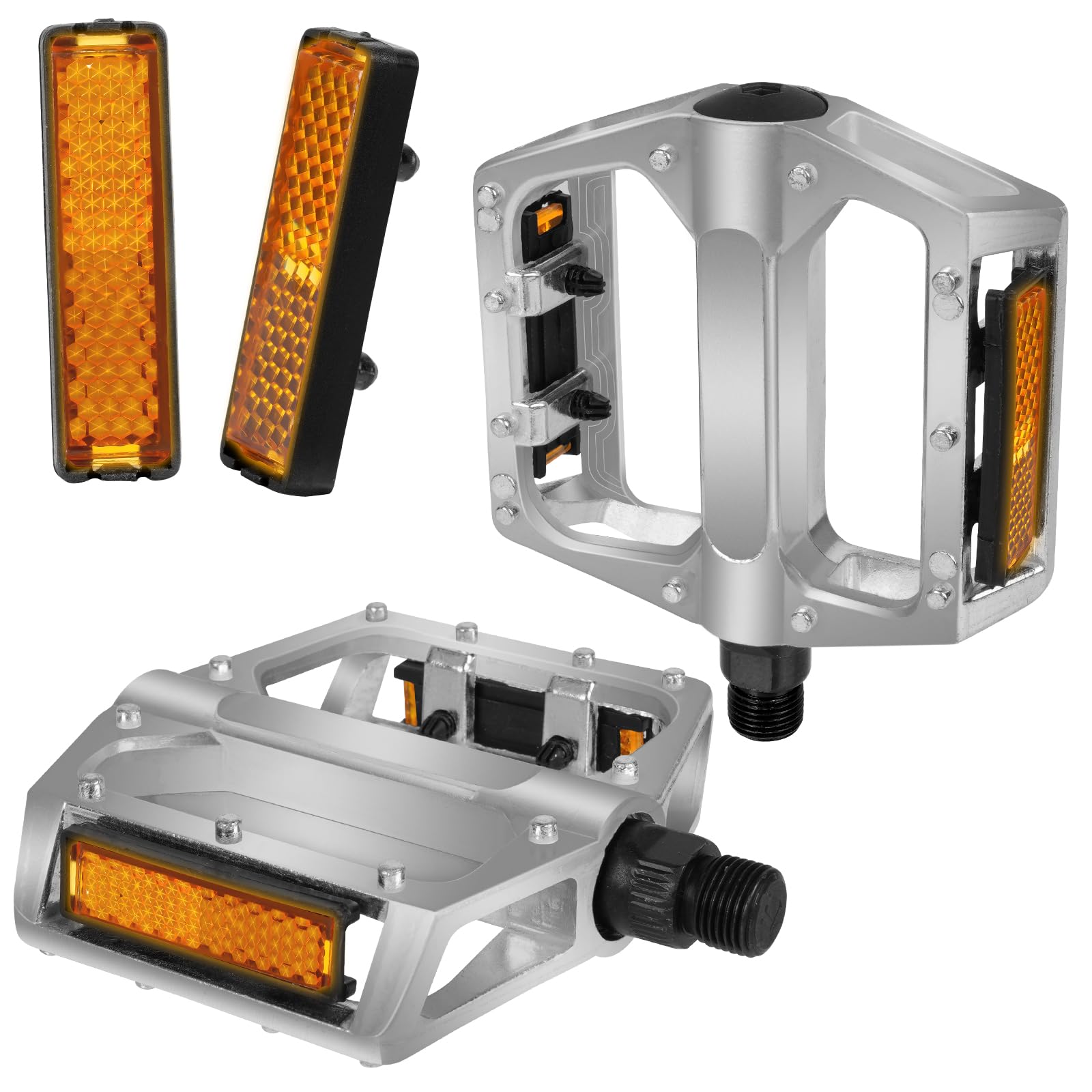 Pédales Vélo KOOTU 9/16" Double Face - Plateforme Aluminium Antidérapante + SPD - VTT BMX Route