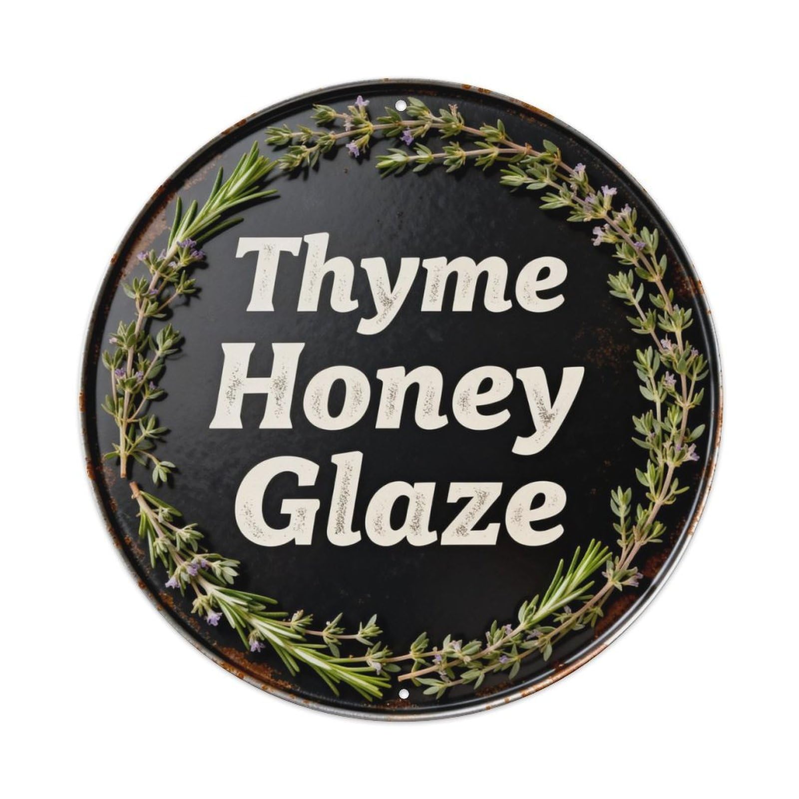 Thyme Honey Glaze Metal Tin Sign Plaque