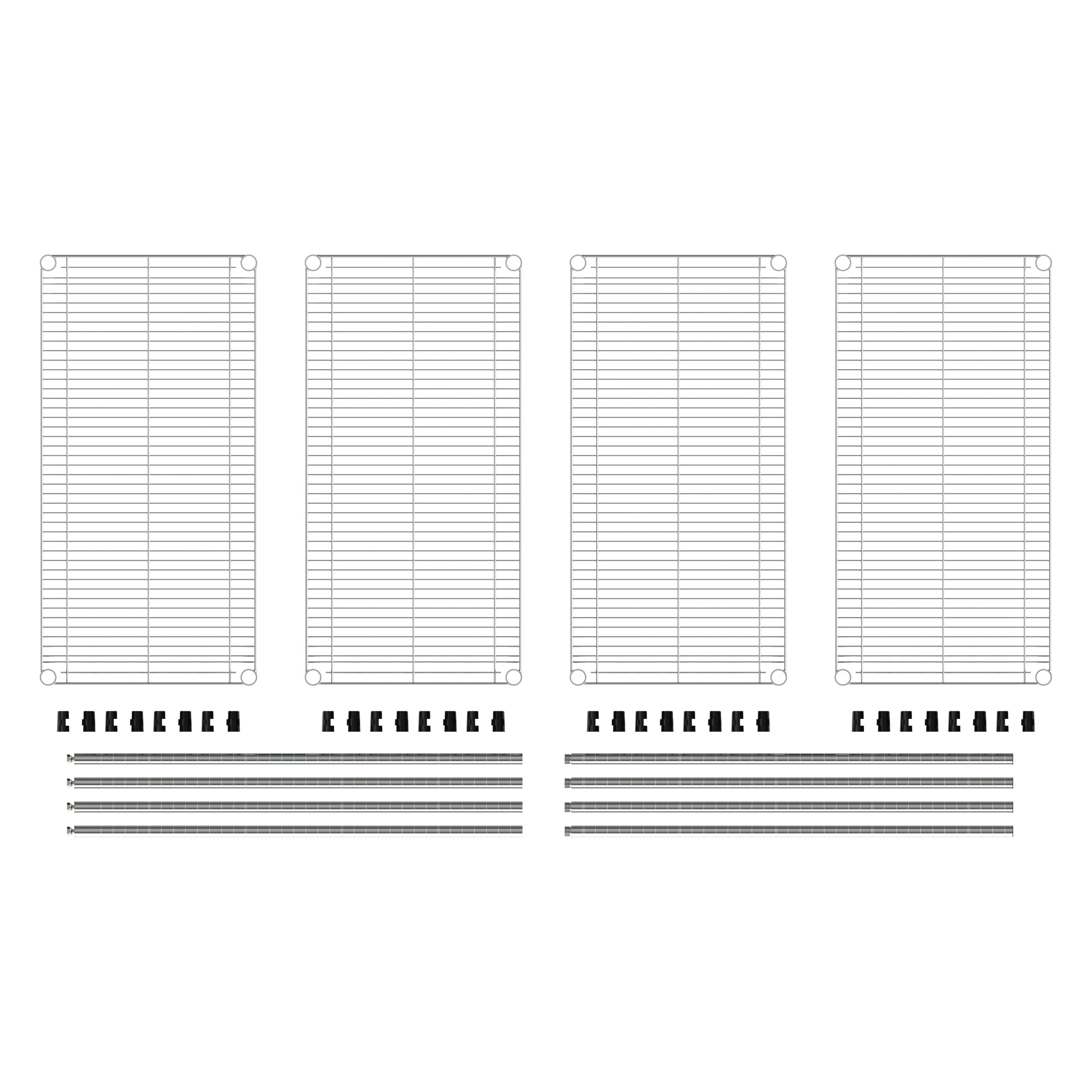 Metro EZ1836NC-4 Super Erecta przemysłowa półka druciana 4-półki pakiet wygodny, chrom, 45 cm x 91 cm x 194,5 cm