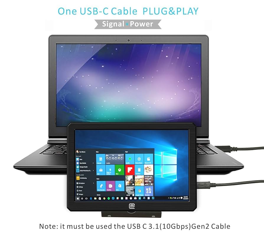 Amazon.co.jp: 8.9インチポータブルUSB Cミニモニター、1920