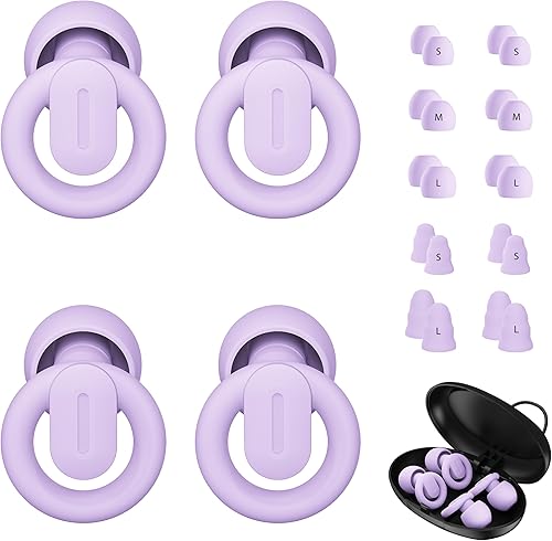 Tapones para los oídos para dormir con cancelación de ruido, tapones para los oídos reutilizables para reducción de ruido, tapones de silicona suave
