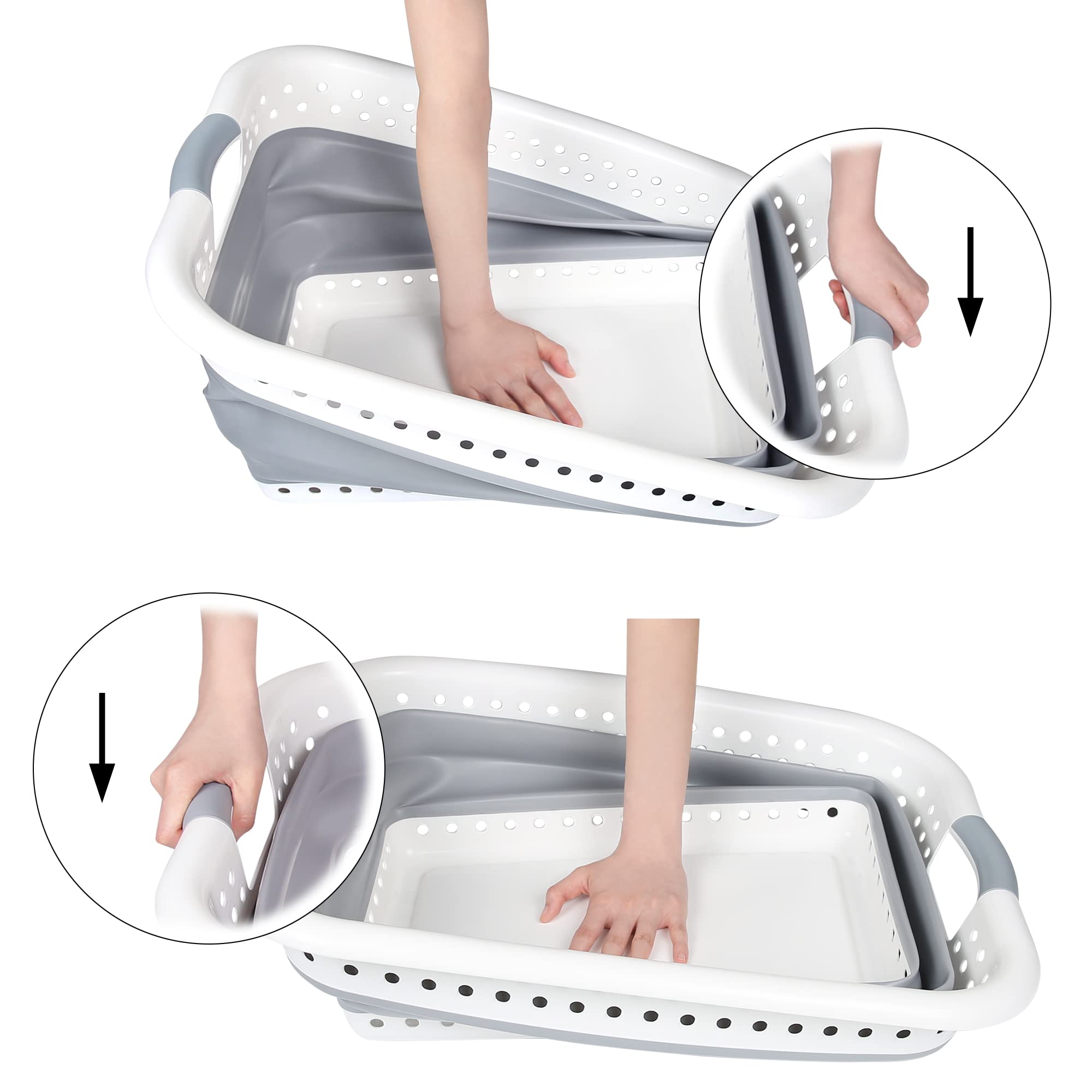 Panier À Linge Pliable En Plastique De 37 L - Boîte De Rangement