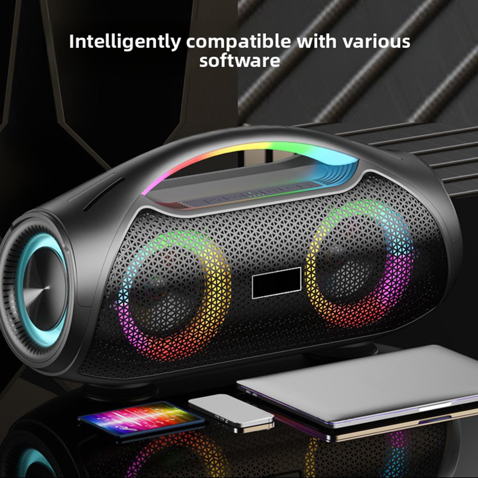 Altoparlante Bluetooth, Altoparlante Portatile Impermeabile IPX5 con Luci RGB, Suono Stereo Forte da 40 W, Batteria da 10000 MAh, per Feste in Casa, Spiaggia, 4-6 Ore di Riproduzione (Solo