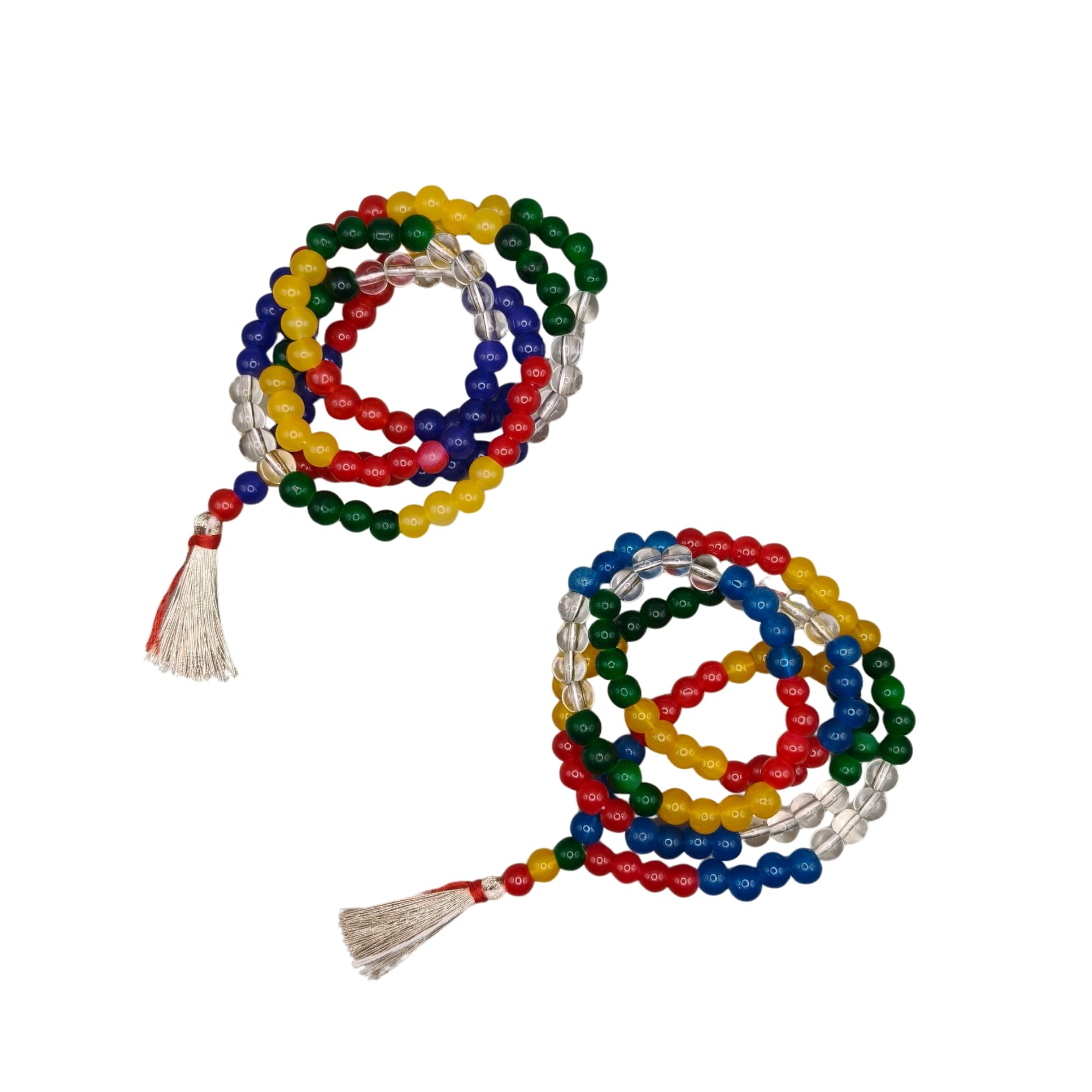 AAGAM Handmade Jain Jaap Mala | Strong Thread 108+3 Beads Set of 2 Beads Rosary for Navkar Mantra Chanting. Meditation Prayer Mala for Jainism Pooja & Spiritual Gift (Multi Colour)-image-12