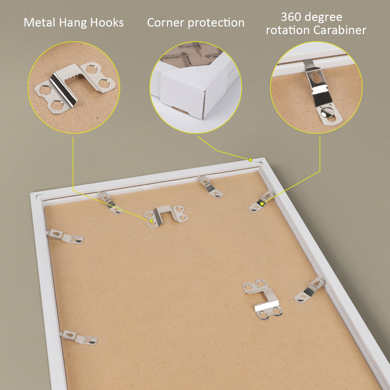 4 Pcs Cadres Photo en Bois MDF Naturel - 30 x 40cm, Cadre a3, Cadre Blanc Avec Verre Acrylique, Cadre Pour Posters, Collages, Cadre Pour Posters