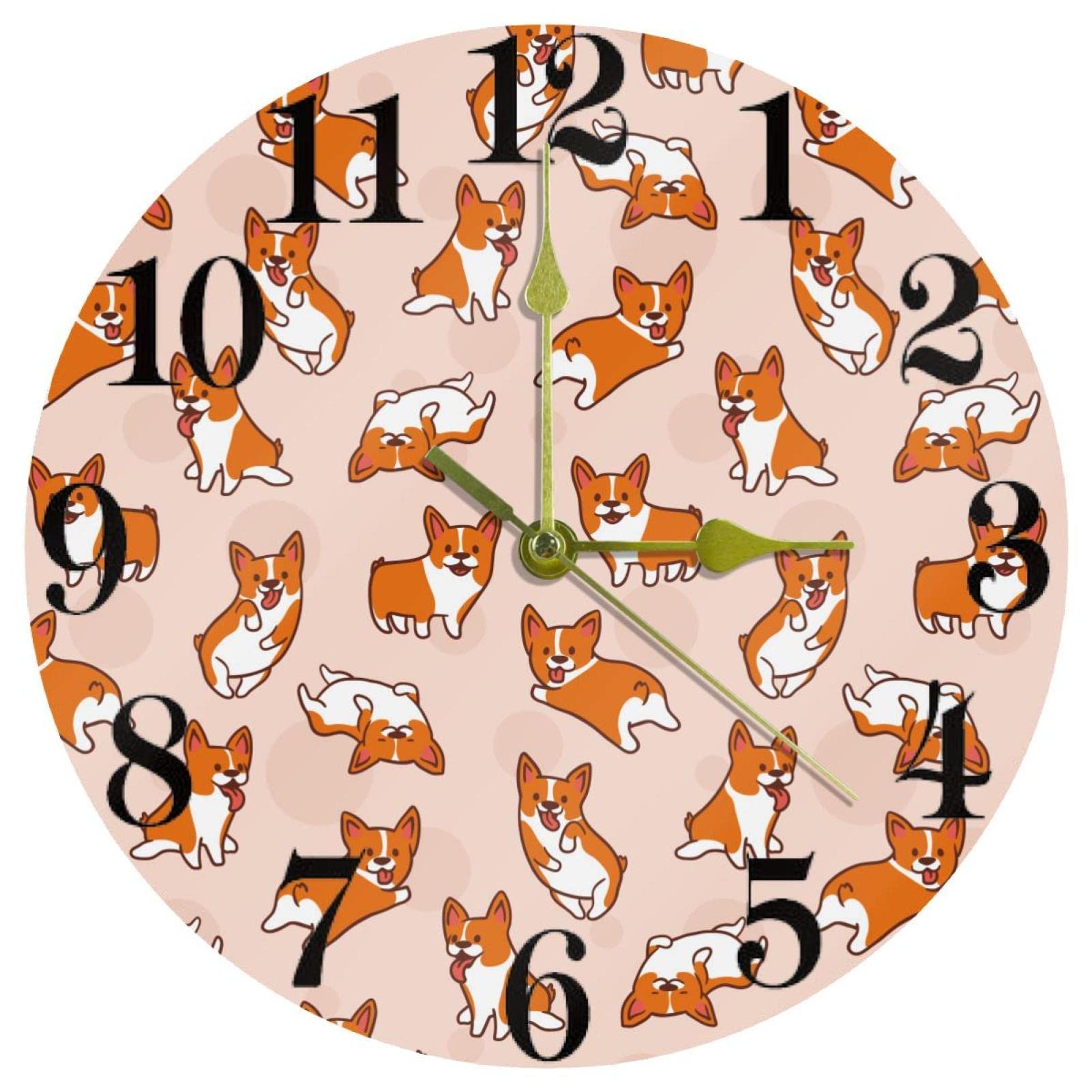Horloge de maison silencieuse Corgi contre les bruits nocturnes