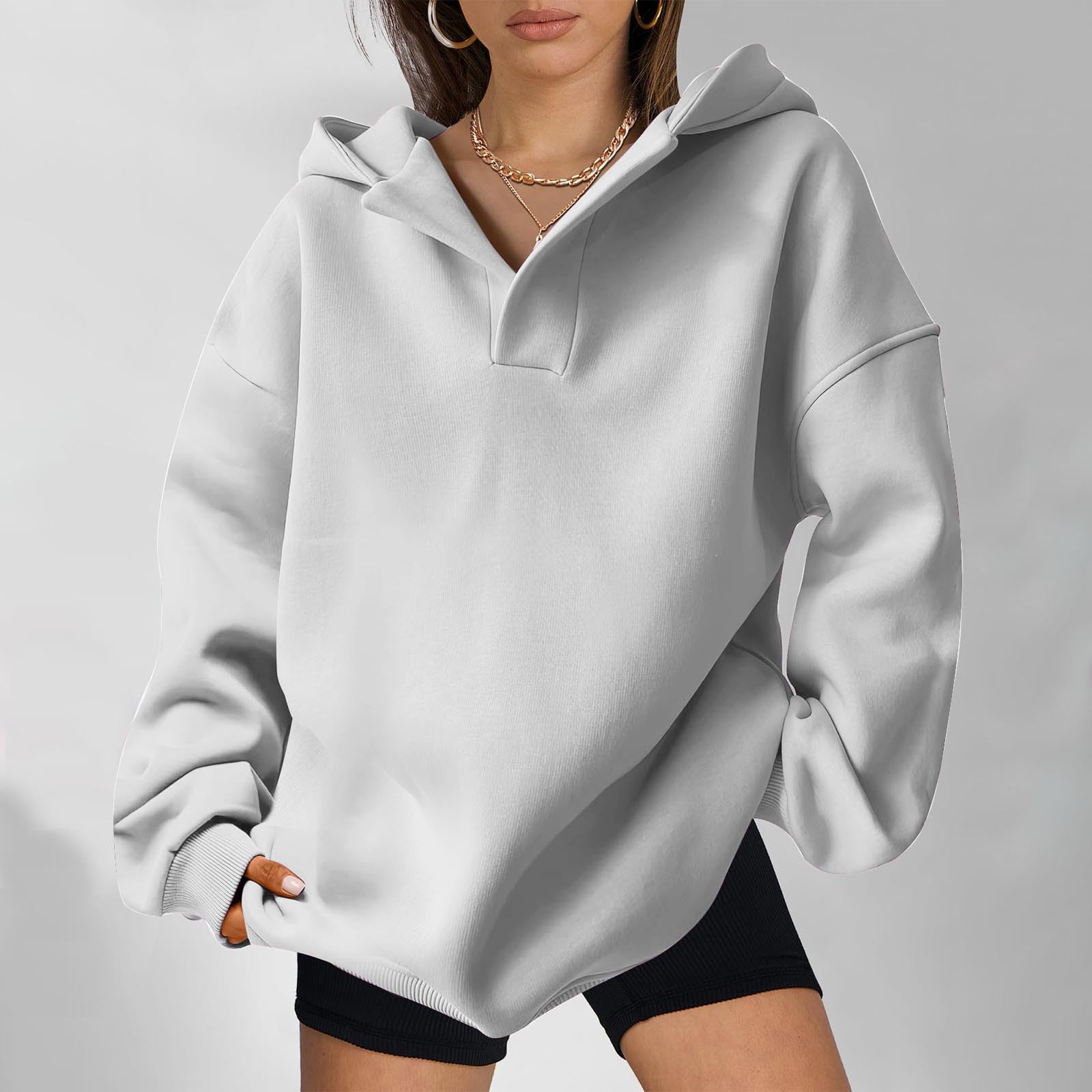 Lastesso Trendiger Langarm-Kapuzenpullover für Damen im Herbststil 2024, übergroßer Komfort-Pullover, adrette Kleidung