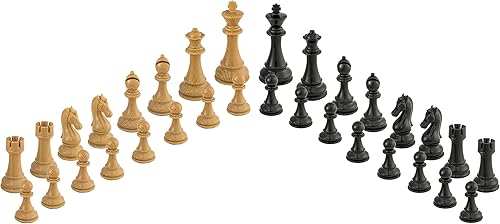 Miniatura 4 de Bobby Fischer Juego de ajedrez serie de madera sintética con 4.25 pulgadas King - Piezas de ajedrez Staunton con peso de primera calidad, acabado de