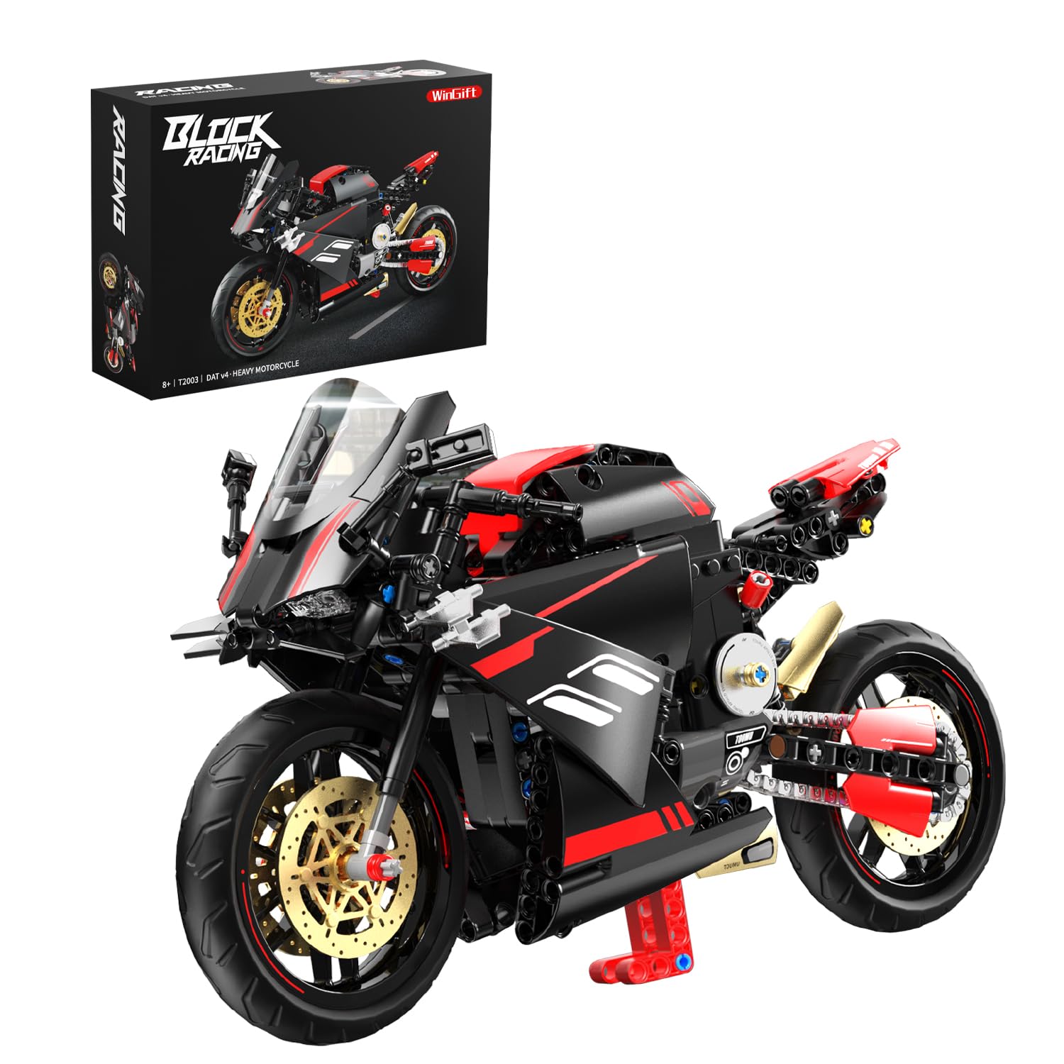 Photo 1 of WINGIFT 1:8 Motorcycle Building Set,426 PCS Collectible Motorcycle Display Model Building Kit,Motorbike Toy Collection Brick Kit for Boys Girls,Christmas Birthday Gift for Adults Teens and Kids 8-14+