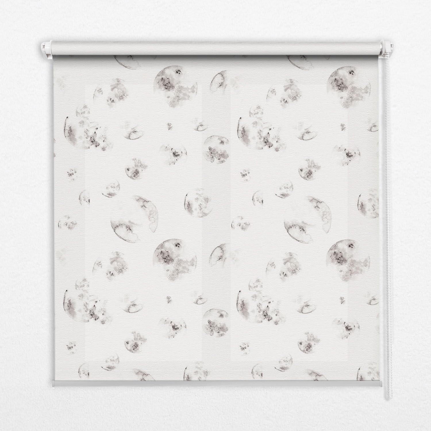 Store enrouleur perméable planètes gris 50x50 pour tamiser la lumière