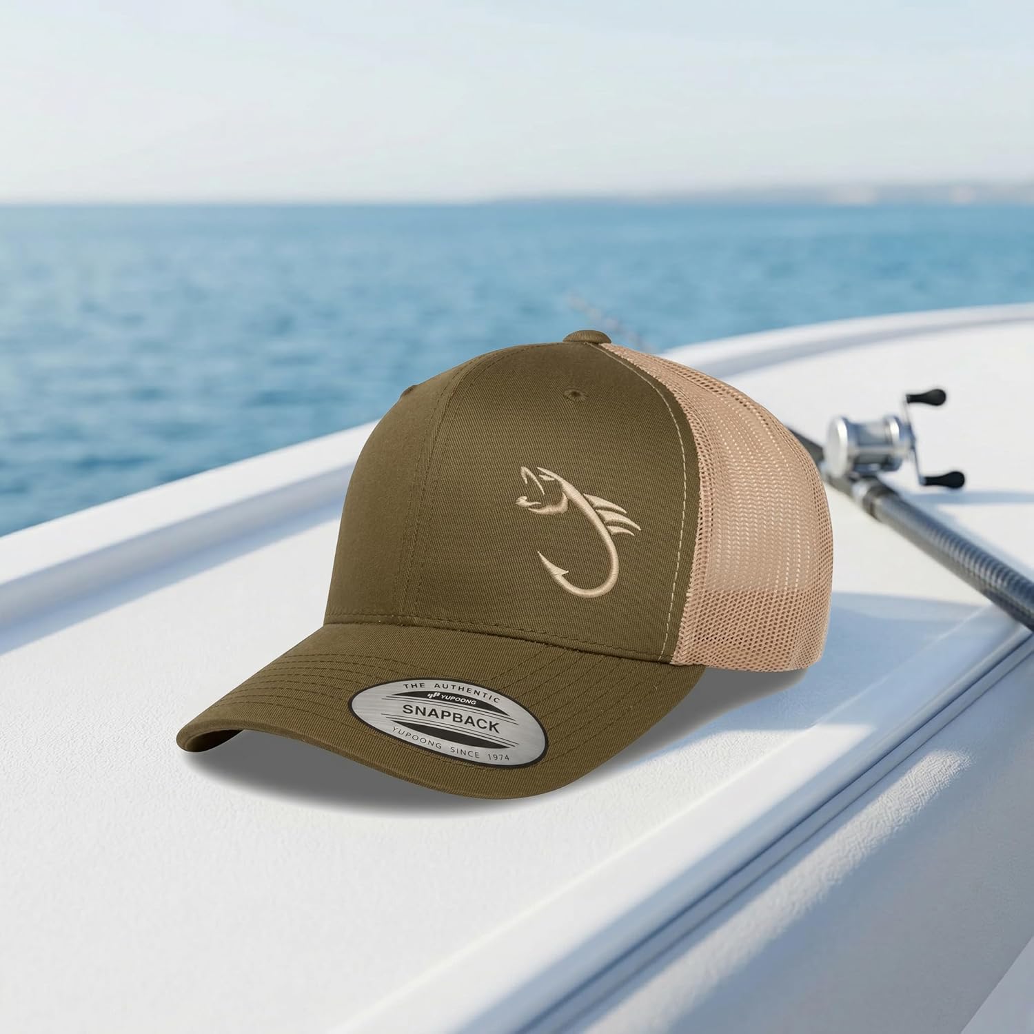 Embroidered Fishing Hat for Men & Women | Fish Trucker Hat Men Snapback Hats | Dad Fishing Gift