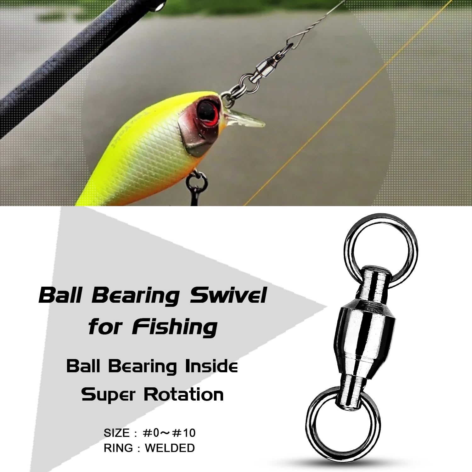 Atibin Connector Ball Bearing Swivel Saltwater Barrel Rings Fishing Swivel Bearing Strength Saltwater Fishing Swivels Steel Black Nickel 25pcs 109lbs