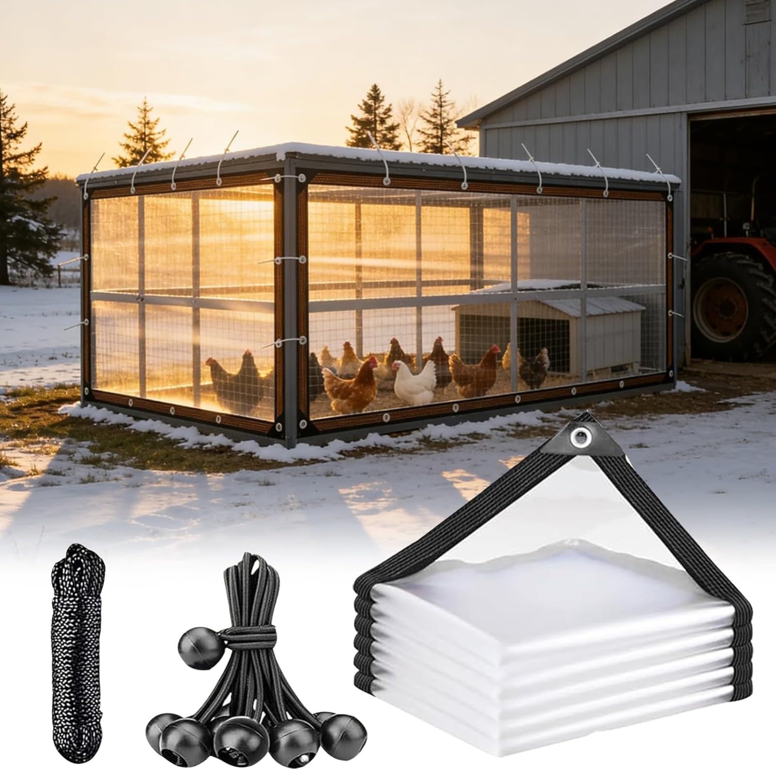 Lonas de vinilo transparente impermeables y aislantes contra el viento