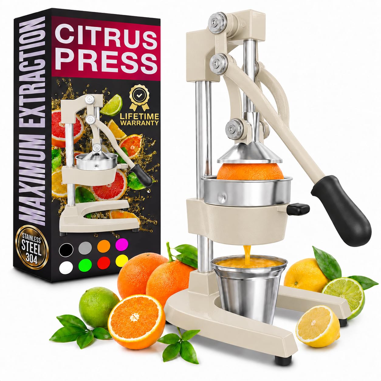 Cast Iron Juicer Hand Press, Manual Juicer, Citrus &amp; Orange Juice Press
