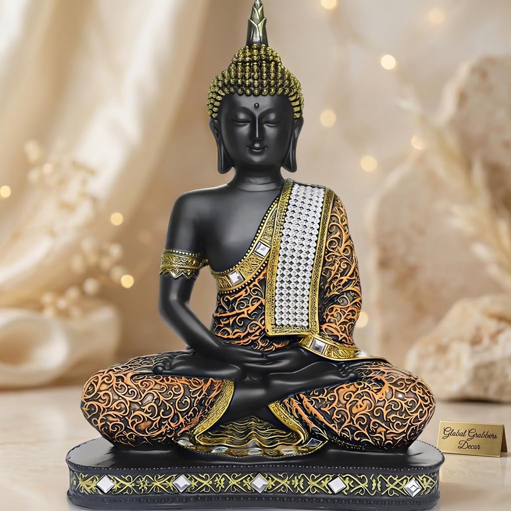 Amazon.com: Global Grabbers Sitting Buddha Idol Statue Showpiece