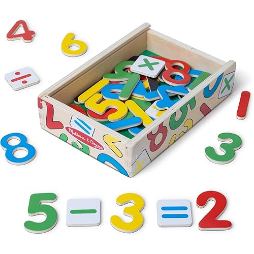 Melissa & Doug 37 Wooden Number Magnets in a Box
