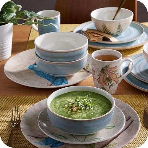 Miniatura 5 de Juego de vajilla Corona para 8 | Cosecha | Precioso juego de jardín + juego de caoba azul | diseños de bosque y producto pintado a mano