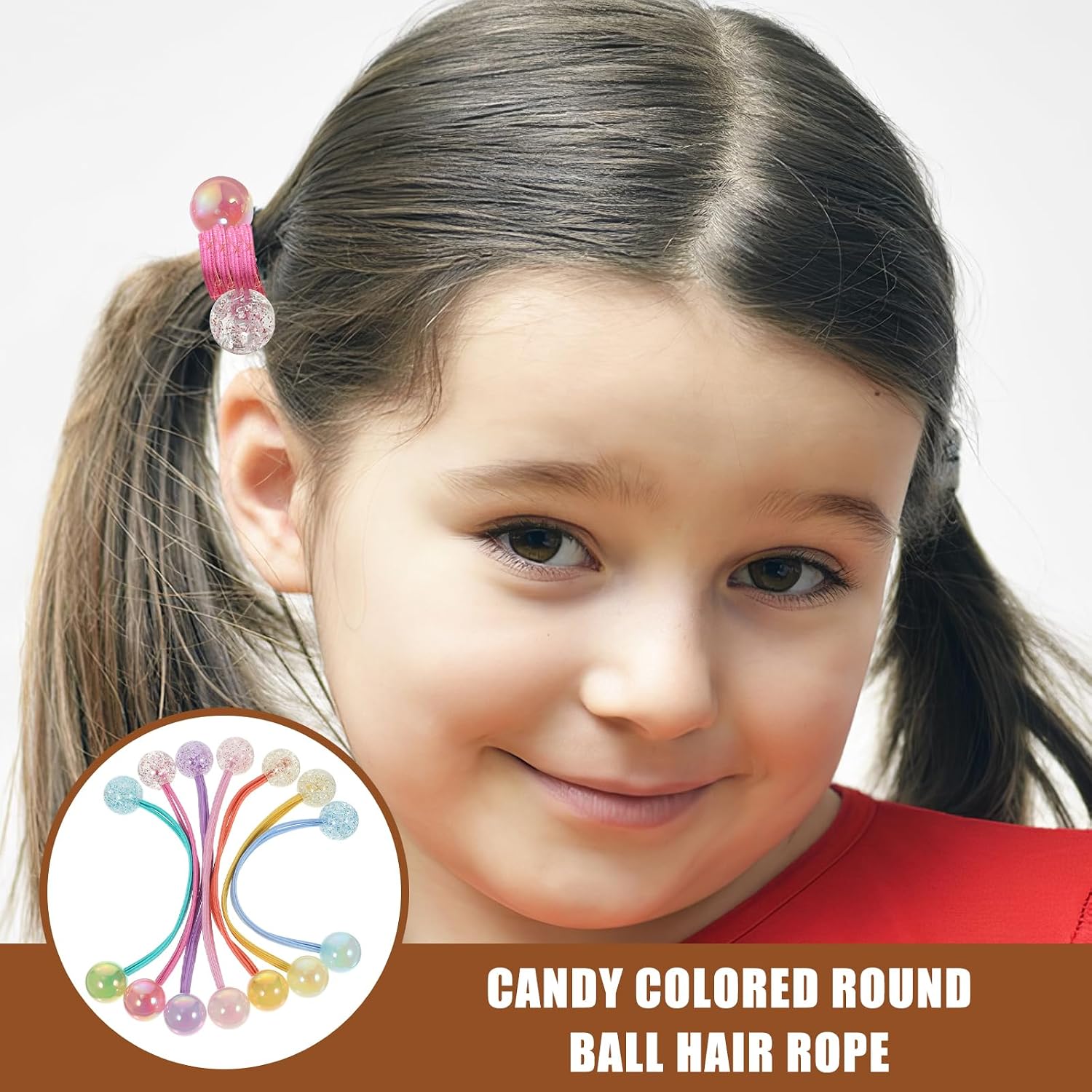 14 Pcs Double Ball Hair Ties for Girl Ball Hair Ropes Tie for Little Girl Elastic Ties Rope Elastic Tie Ponytail Holder