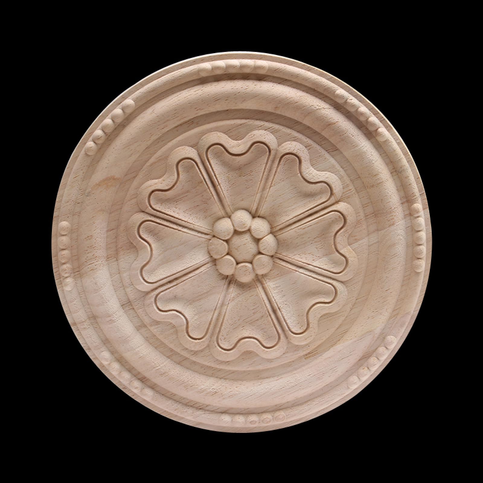 Décoration Sculpture Sur Bois Rond Sculpté Rétro Grand Long En Caoutchouc Bois Meubles Décoration De La Maison Armoire Onlay Bois Moulures Applique Bois Décalcomanie 24 * 24 Cm
