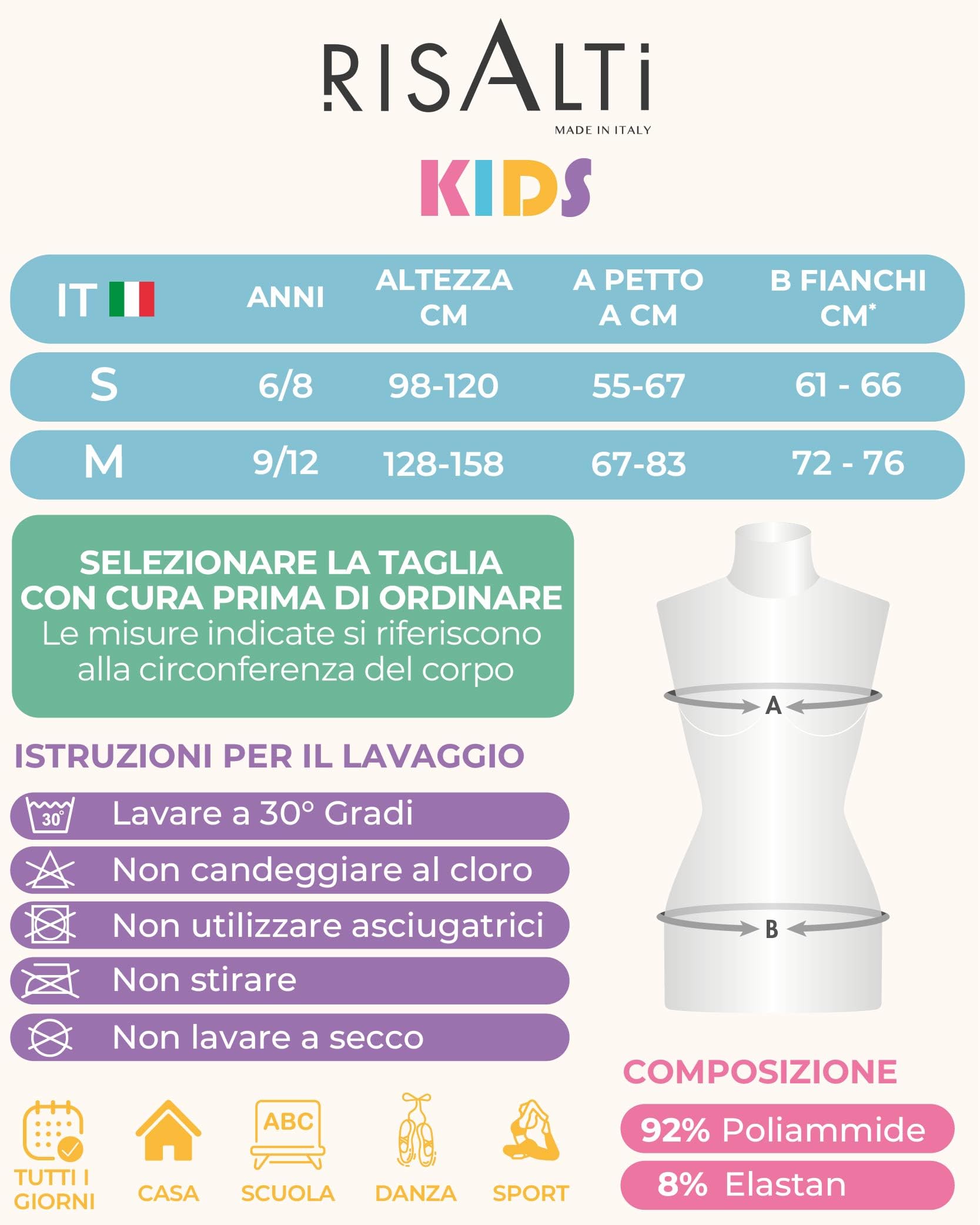 Risalti Top Bambina Americano Microfibra 3 pz - Top Ragazza Senza Cuciture ed Etichette, Top Sportivo Bambina, Reggiseno Ragazza Sportivo, Seamless, Bracciali in Omaggio - Made in Italy