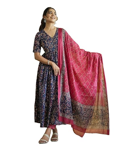 Anarkali Kurta and Pant Set with Dupatta