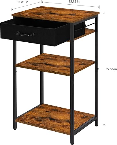 Miniatura 2 de Soporte para impresora, mesa de impresora de 3 niveles para oficina en casa con cajón de almacenamiento, organizador de escritorio industrial para