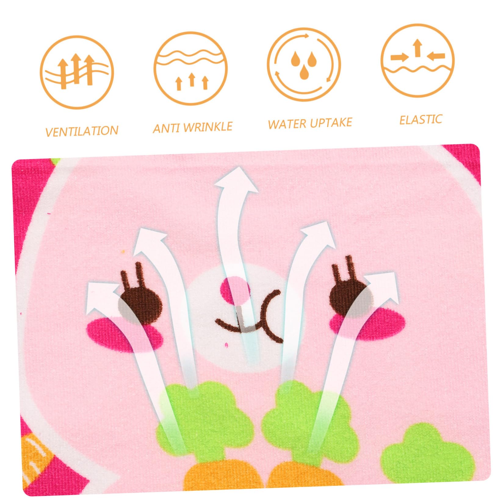 STOBAZA 2pièces Serviette De Plage à Capuche pour Garçon Fille Cape De Bain Colorée pour Piscine Détente Et Baignade Motif Cartoon Lapin