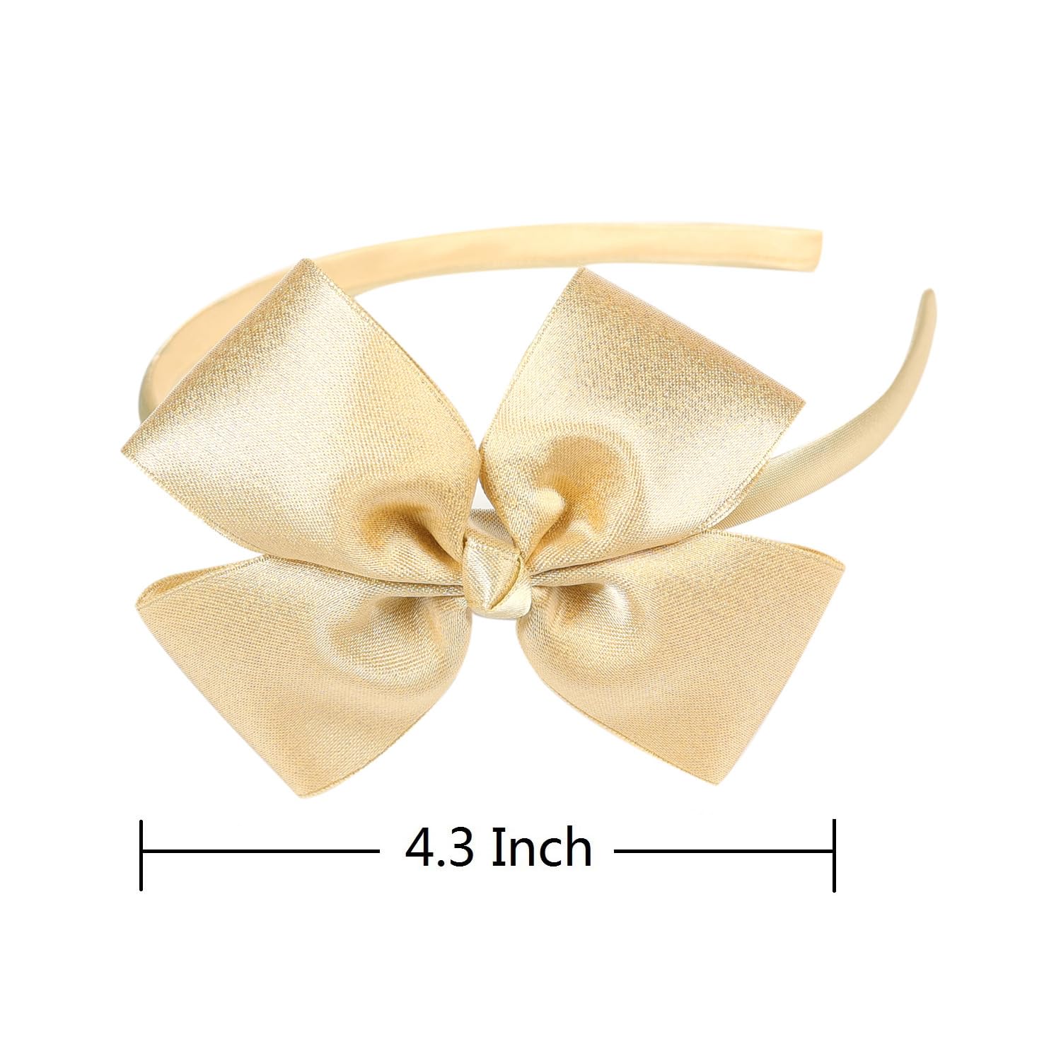 Bonita diadema de lazo para niñas, niños y niños pequeños (dorado)