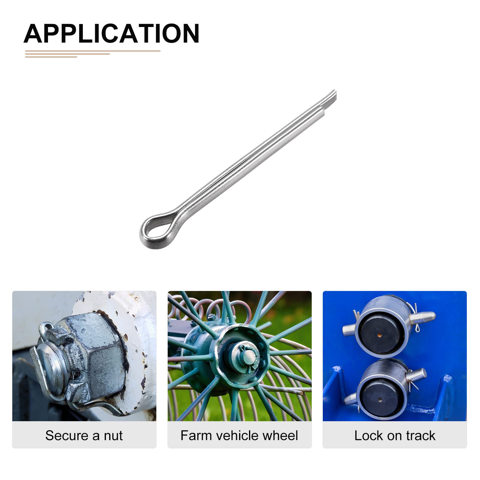 DTGN 3mm x 30mm (DxL) Cotter Clip Pins - 30Pack - Good for Machinery - 304 Stainless Steel Hairpin Fasteners - Silver - Image 4
