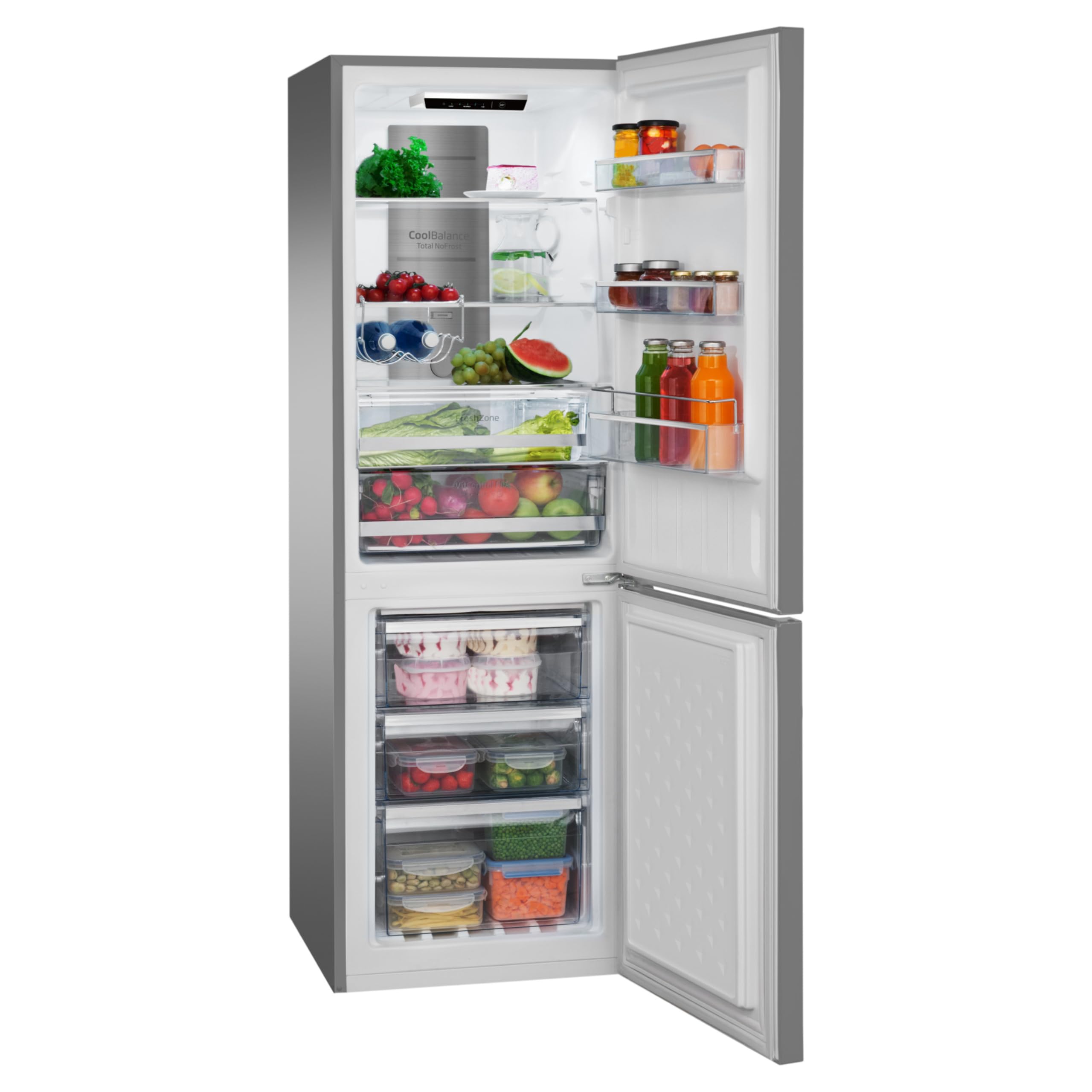 Amica KGCN 387 145 E - Réfrigérateur-congélateur - Réfrigérateur-congélateur - 170 cm de haut - Total NoFrost - Aspect acier inoxydable - Ligne VitControl Plus - Classe d'efficacité énergétique C