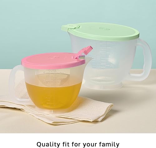 Miniatura 4 de Set de jarras Tupperware Classic Mix-N-Store en verde menta y rosa caramelo, apto para lavavajillas y sin BPA (2 tazones, 2 tapas)