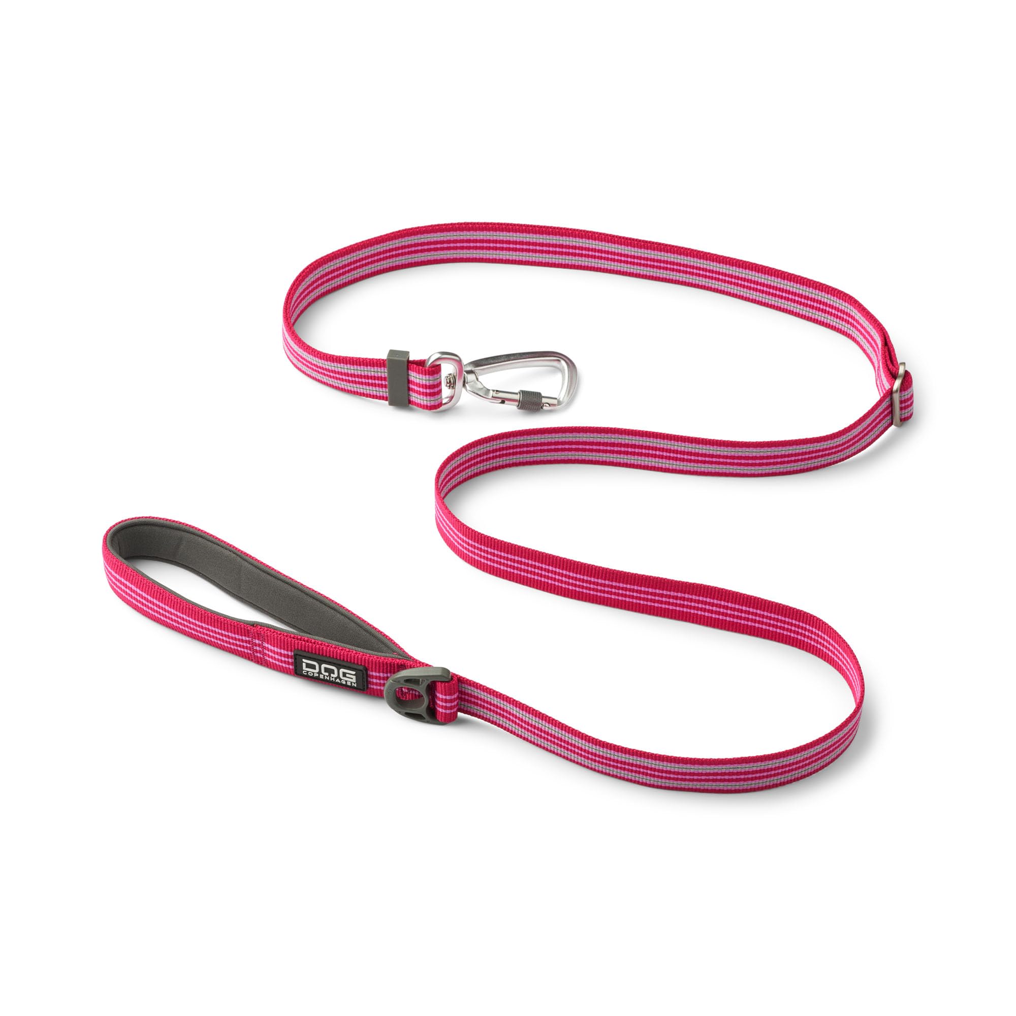DOG Copenhagen Urban Freestyle 3.0 Dog Lead - Training Lead for Dogs - Adjustale Dog Leash - Padded for comfort - Reflective Trims - Strong Aluminum Carabiner, Wild Rose, L