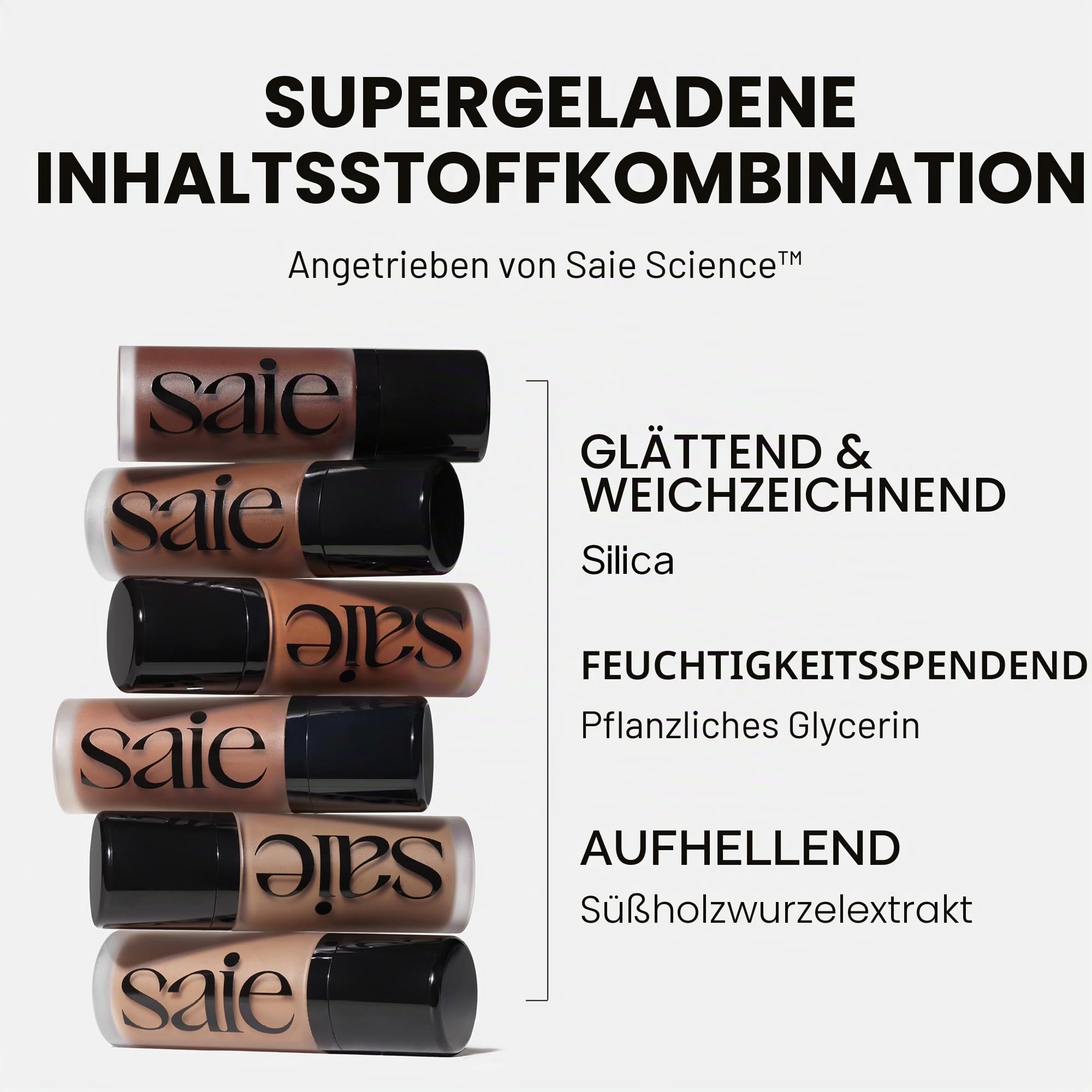 Saie Dew Bronze – Hydratisierender flüssiger Bronzer Stick für einen sonnengeküssten Glanz – flüssiger Konturenstift mit pflegenden Hautpflegestoffen – modelliertes Gesichts-Make-Up Essential – Salz | Liquid Contour & Bronzer für dezente Definition & Allo