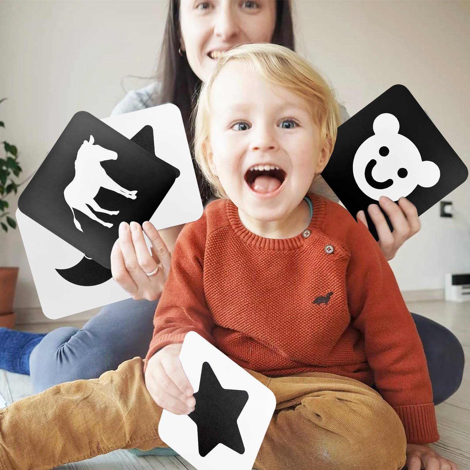 Chiluxendo 20 carte a contrasto, giocattolo bianco e nero, giocattolo neonato, carta a contrasto, 0-3 mesi immagini a contrasto bambino