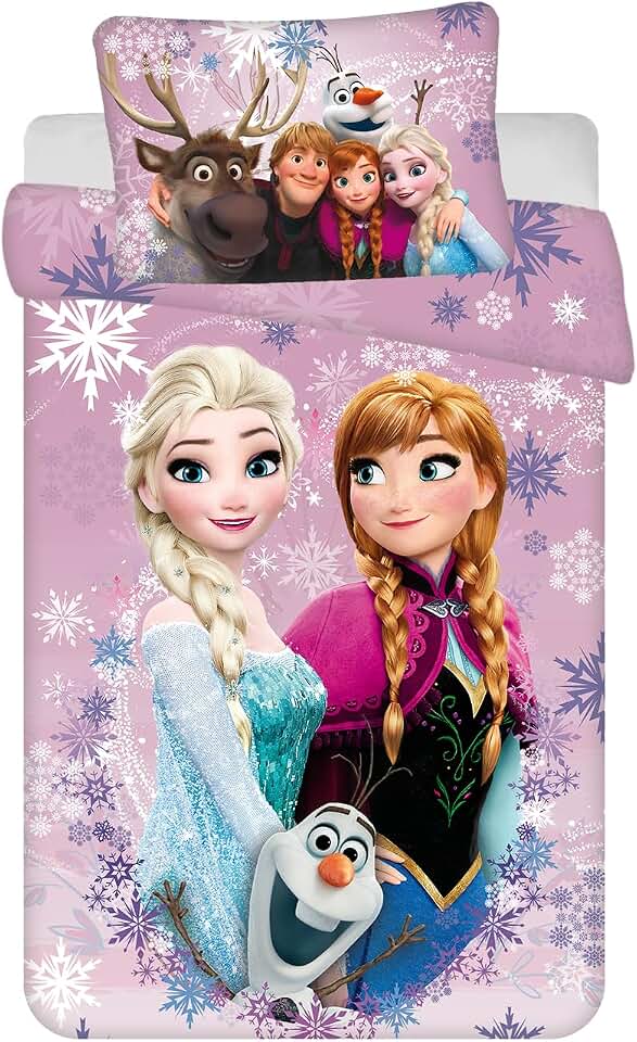 Eiskönigin Babybettwäsche 100x135 + Kissenbezug 40x60 ELSA Anna Disney | Baby-Bettwäsche | Naturbaum
