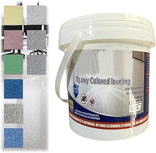 Epoxid Bodenfarbe, 500 G Selbstnivellierende Epoxid Sandbodenfarbe, Hochglänzende Epoxy Bodenbeschichtung Mit Marmoreffekt, Schnell Trocknende Farbige Epoxids Nivellierung Für Betonböden In Garagen