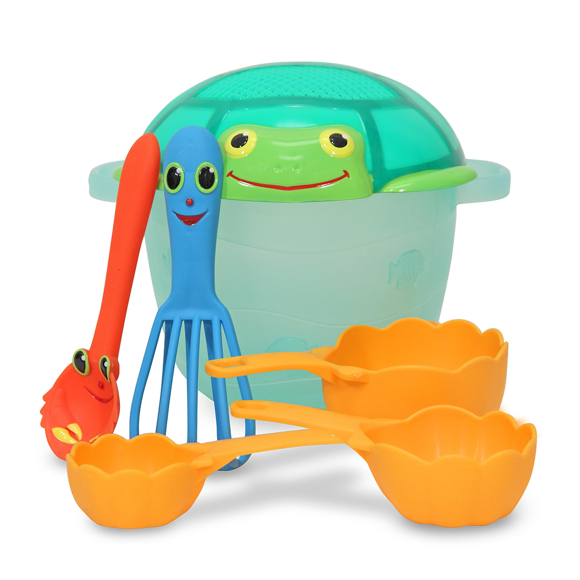 Melissa & Doug Sunny Patch Seaside Sidekicks Sand Baking Set (Pretend Play, Beach Toys for Kids, 7 Pieces)
