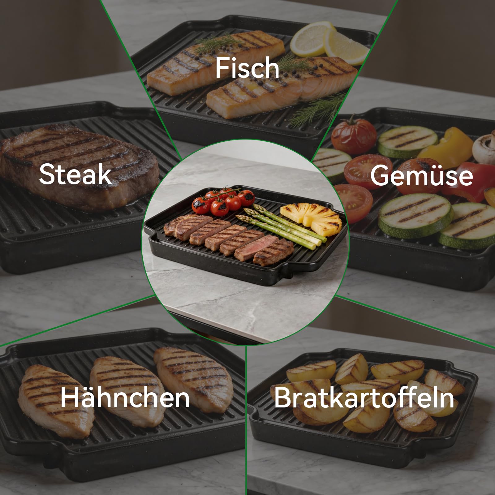 WELL GRILL Plancha para barbacoa de 24 cm, sartén de hierro fundido para hornillo de camping, hornillo de gas, accesorio para barbacoa, placa de hierro fundido para Campingaz Camp Bistro DLX Stopgaz